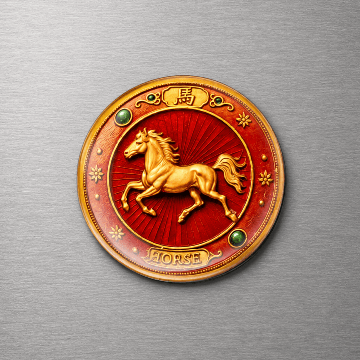 Year of the Horse Chinese Zodiac 4cm Glass Magnet
