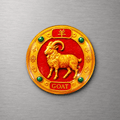 Year of the Goat Chinese Zodiac 4cm Glass Magnet