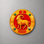 Year of the Goat Chinese Zodiac 4cm Glass Magnet