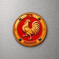 Year of the Rooster Chinese Zodiac 4cm Glass Magnet