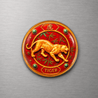 Year of the Tiger Chinese Zodiac 4cm Glass Magnet