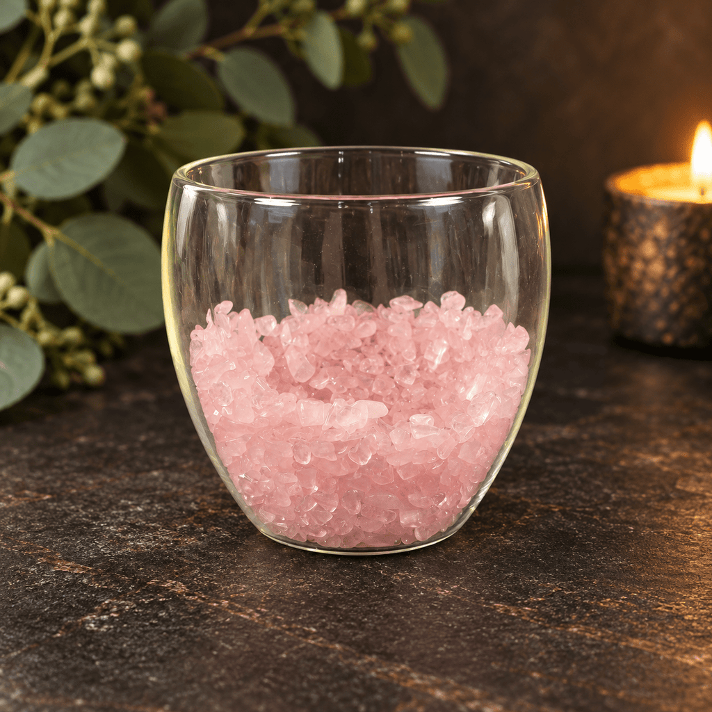 Rose Quartz 250ml Chip Double Wall Glass