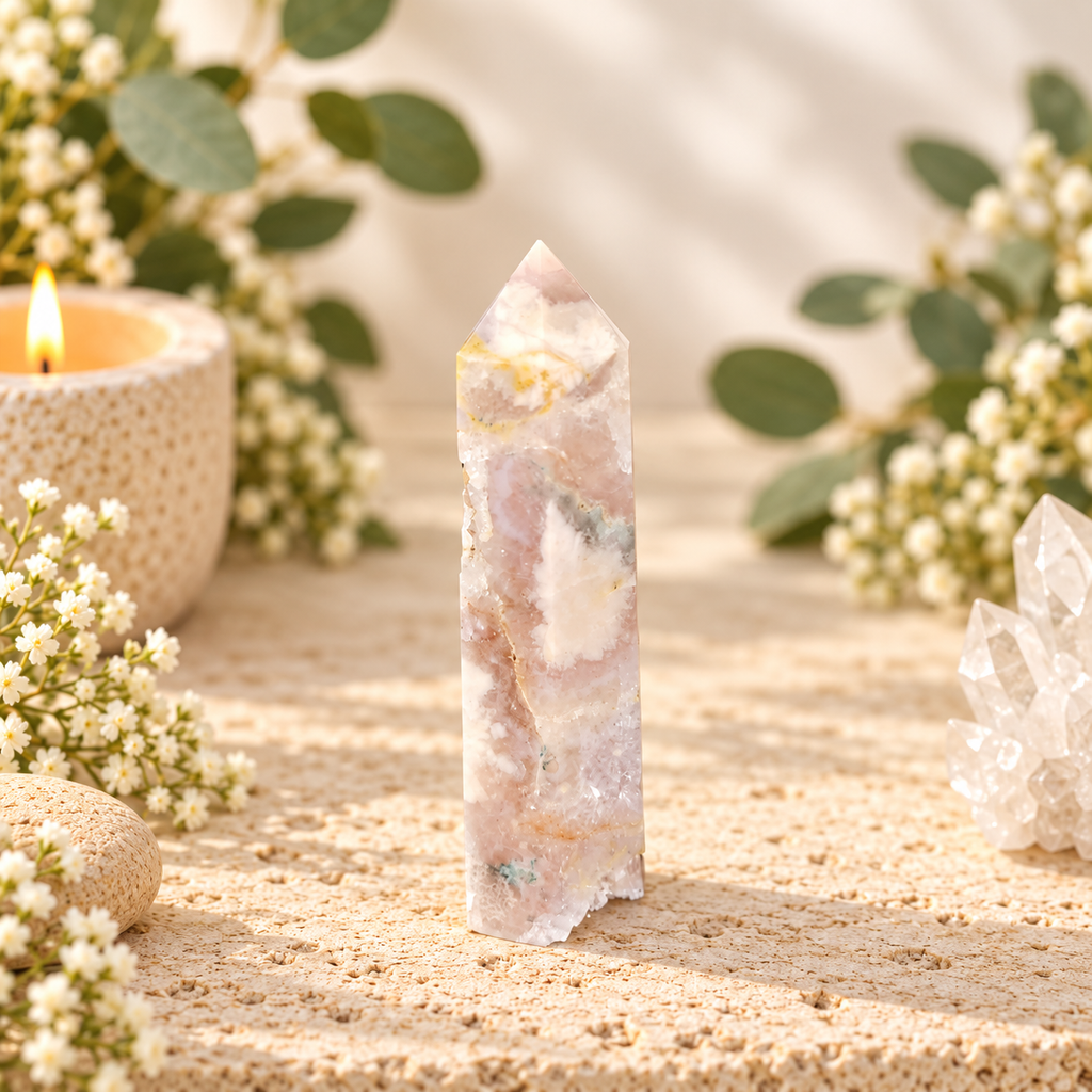 112g Pink Amethyst Tower