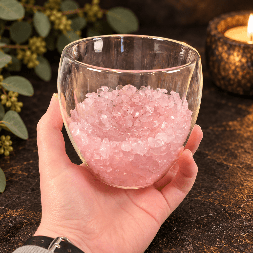 Rose Quartz 250ml Chip Double Wall Glass