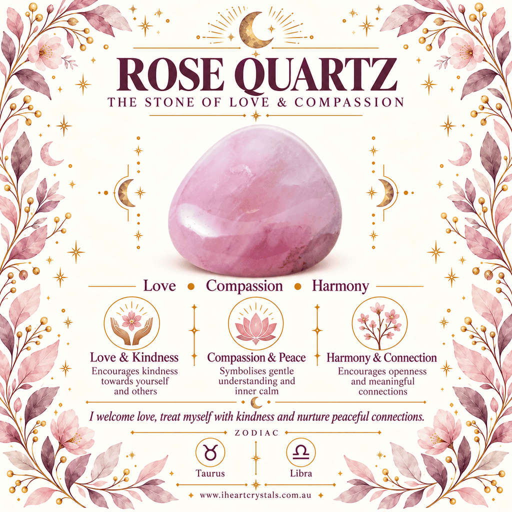 Rose Quartz 60cm Adjustable Heart Necklace