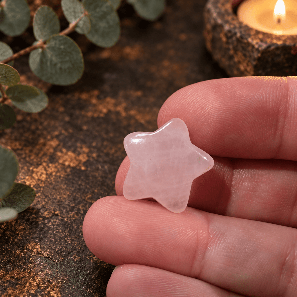 Rose Quartz 2cm Gemstone Star