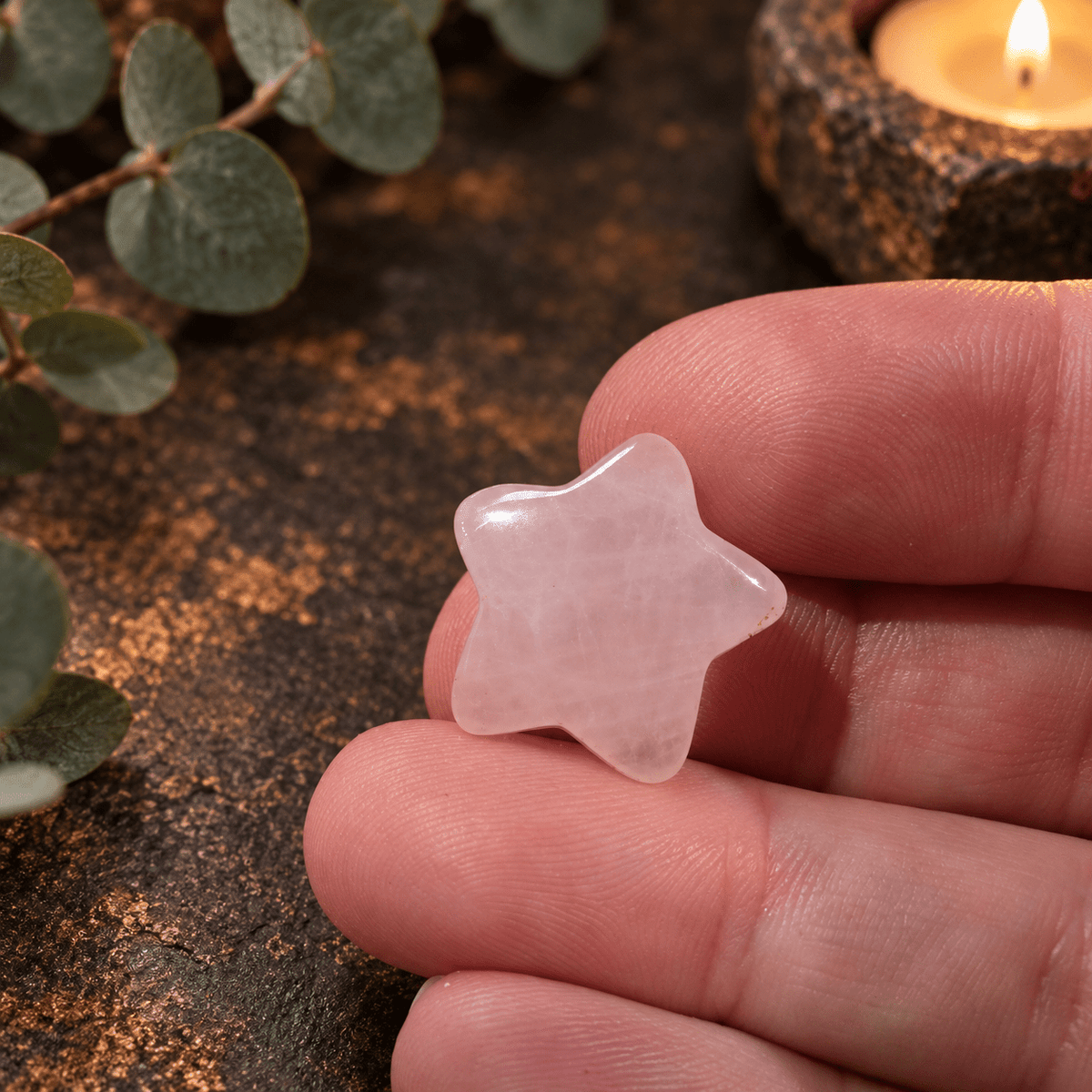 Rose Quartz 2cm Gemstone Star