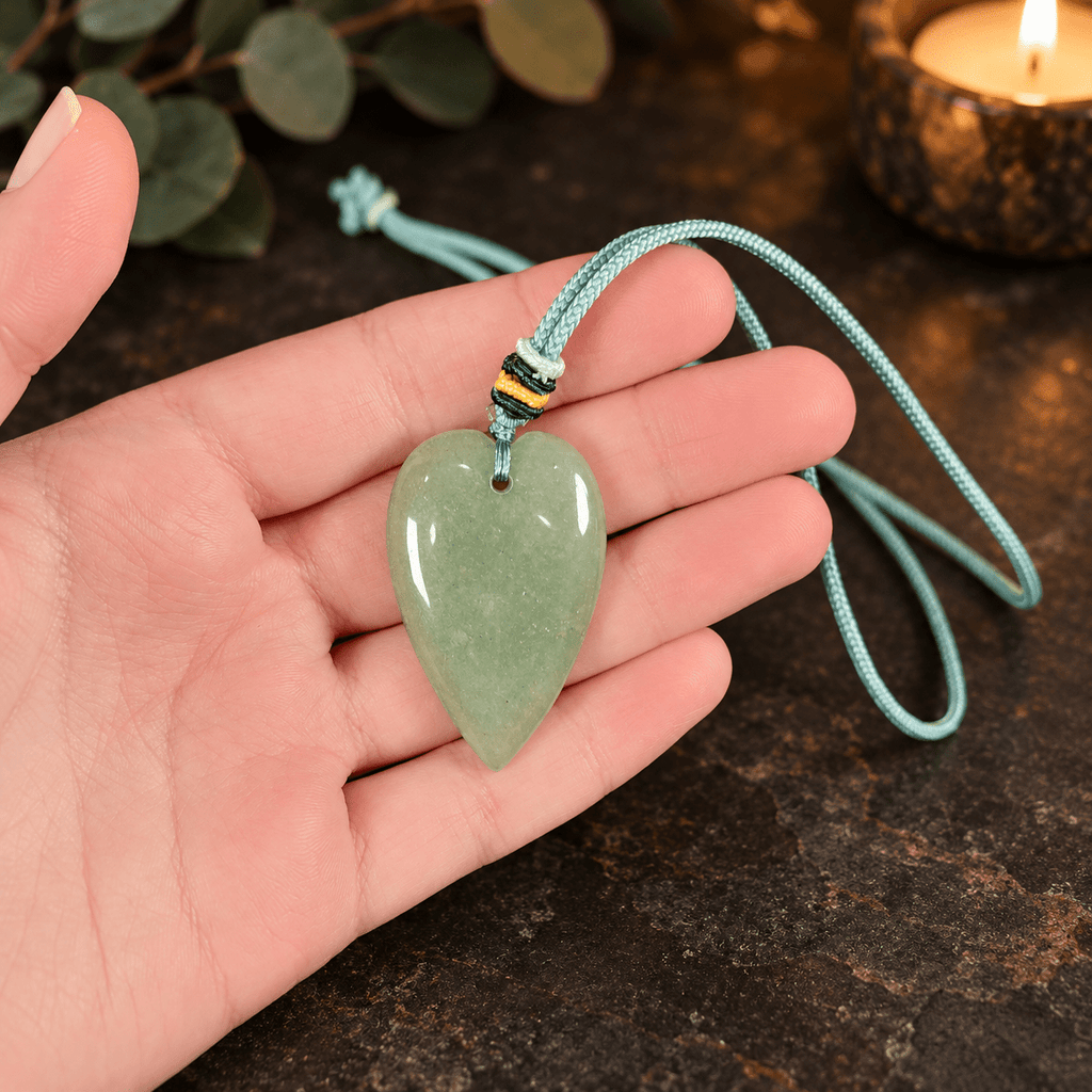 Aventurine 60cm Adjustable Heart Necklace