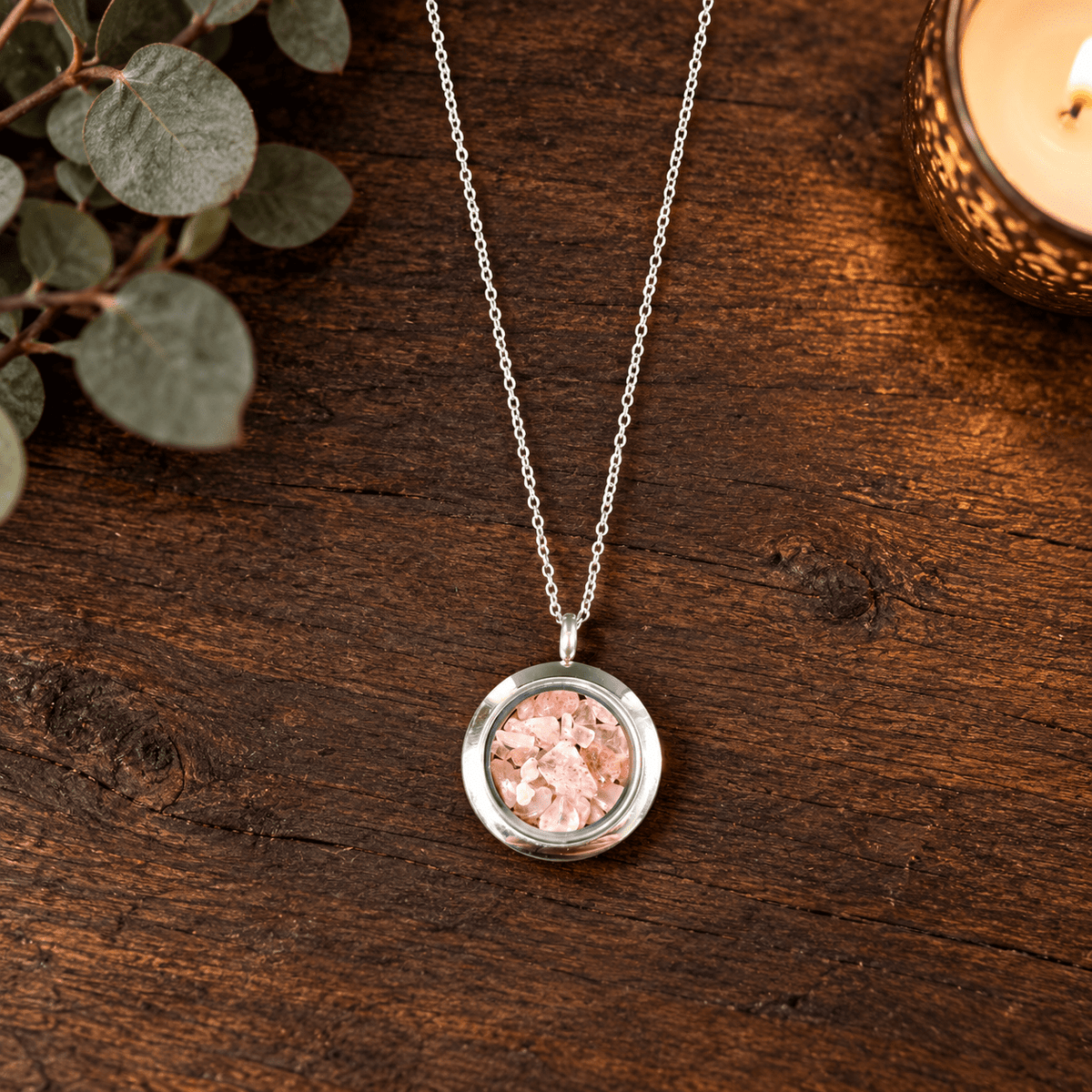 50cm Strawberry Quartz Chip Necklace