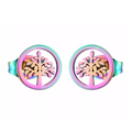 Titanium Coated Stainless Steel Stud Earrings - Tree