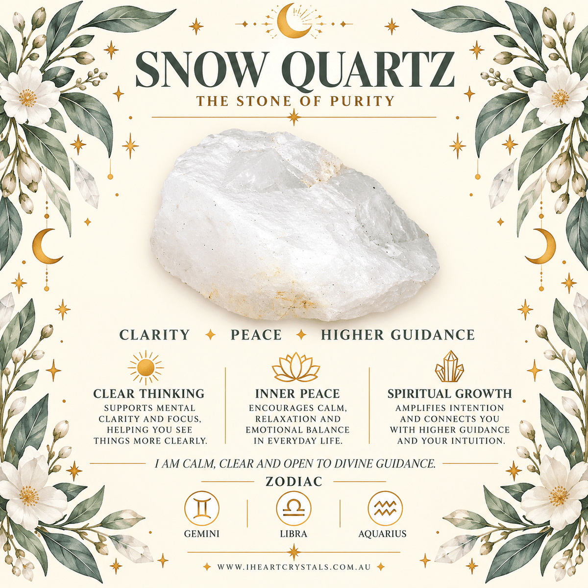 Snow Quartz 2cm Gemstone Star