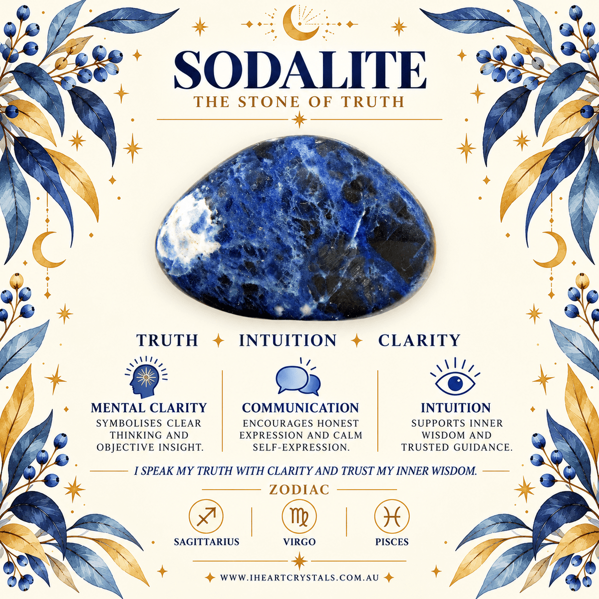 Sodalite Cat Gemstone Keyring