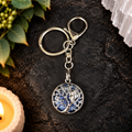 Blue Spot Jasper Owl Keyring