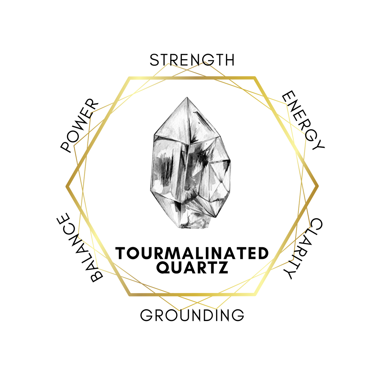 Gemstone Chips 100g - Tourmalinated Quartz