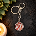 Carnelian Owl Gemstone Keyring