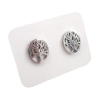 Stainless Steel Stud Earrings - Tree of Life