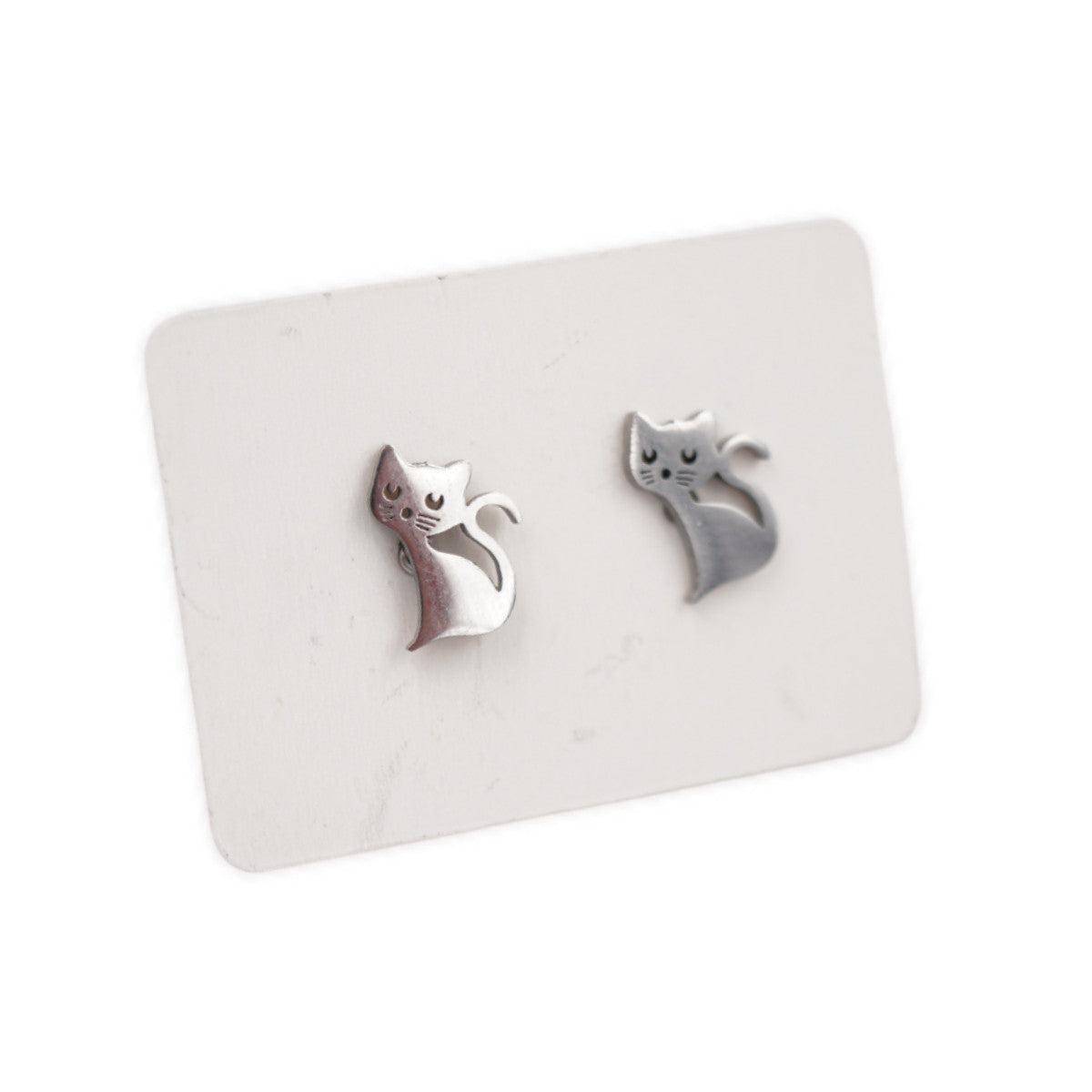 Stainless Steel Stud Earrings - Cat Sitting