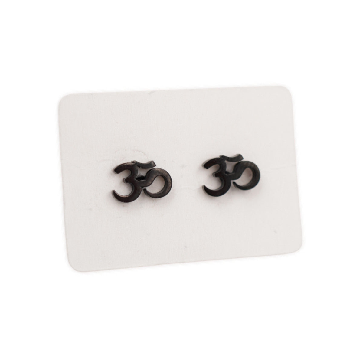 Coated Stainless Steel Stud Earrings - Om