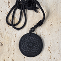3.5cm Lotus Mandala Shungite Adjustable Necklace