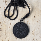 3.5cm Lotus Mandala Shungite Adjustable Necklace