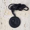 3.5cm Ying Yang Shungite Adjustable Necklace