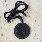 3.5cm Flower of Life Shungite Adjustable Necklace