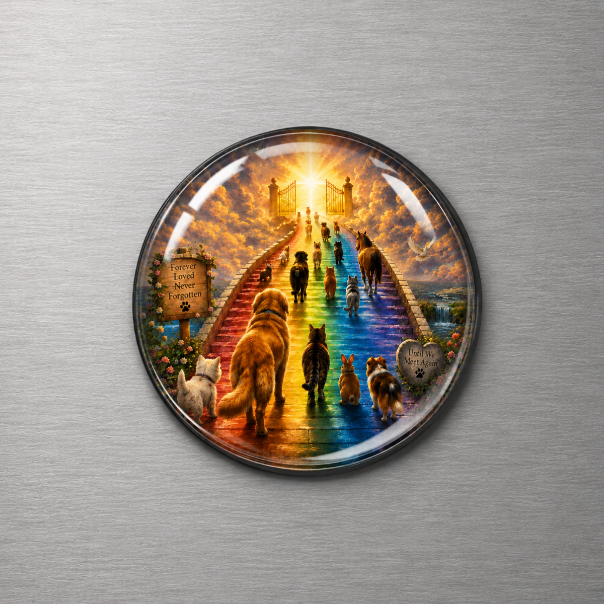 Rainbow Bridge 4cm Glass Magnet
