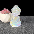 Aura Coated Selenite Buddha - Angel Aura