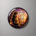 What Greater Gift Than the Love of a Cat 4cm Glass Magnet
