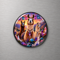 Llamas with Crystals 4cm Glass Magnet