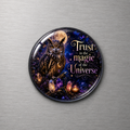 Trust In the Magic of the Universe Owl 4cm Glass Magnet