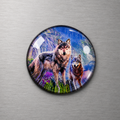 Wolf 4cm Glass Magnet