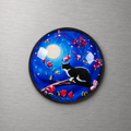 Cat with Moon 4cm Glass Magnet