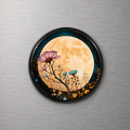 Moon with Flowers 4cm Glass Magnet
