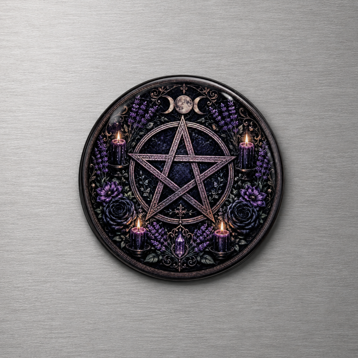 Pentagram 4cm Glass Magnet