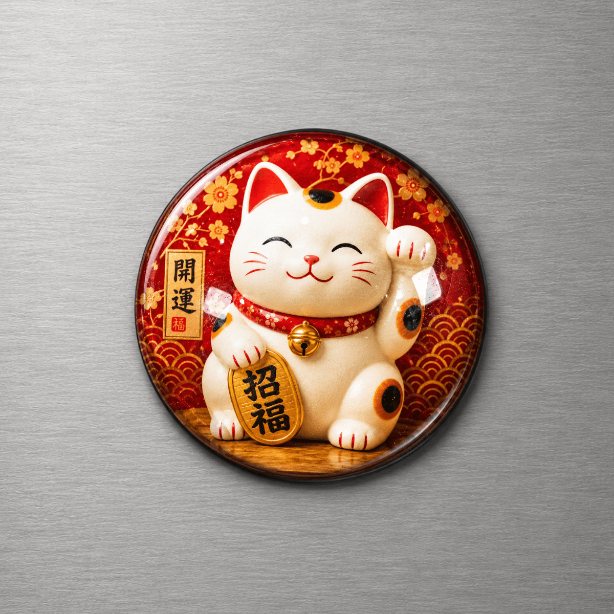 Maneki Neko 4cm Glass Magnet