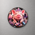 Pig with Crystals 4cm Glass Magnet