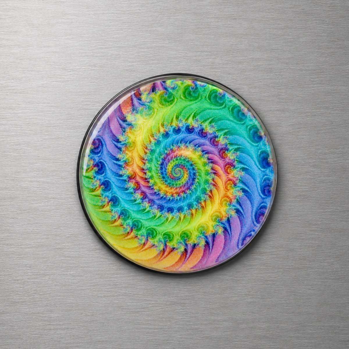 Tie Dye Fractal 4cm Glass Magnet
