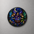 Fairies with Crystals 4cm Glass Magnet