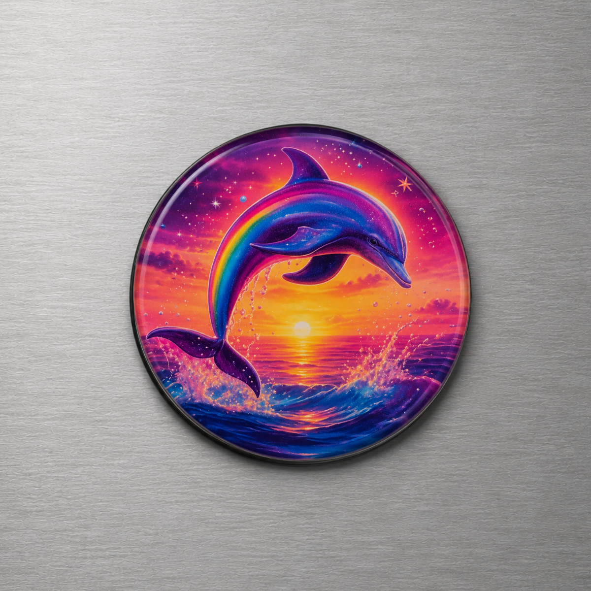 Dolphin 4cm Glass Magnet