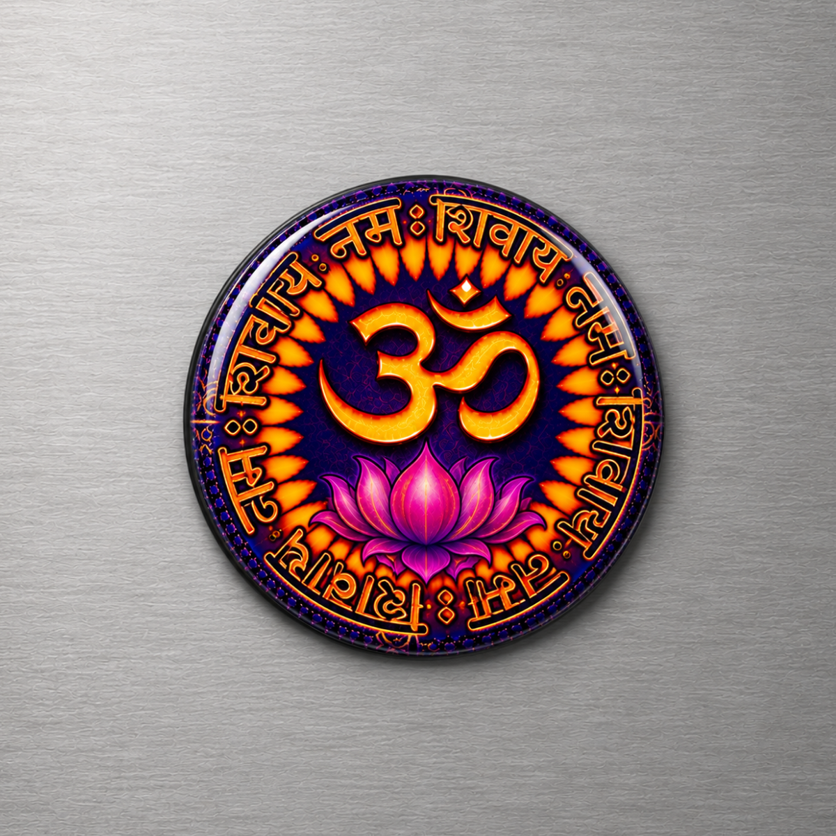 Om 4cm Glass Magnet