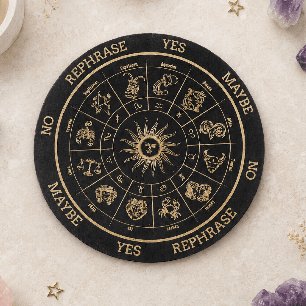 15cm Zodiac on Black Pendulum/Divination Board