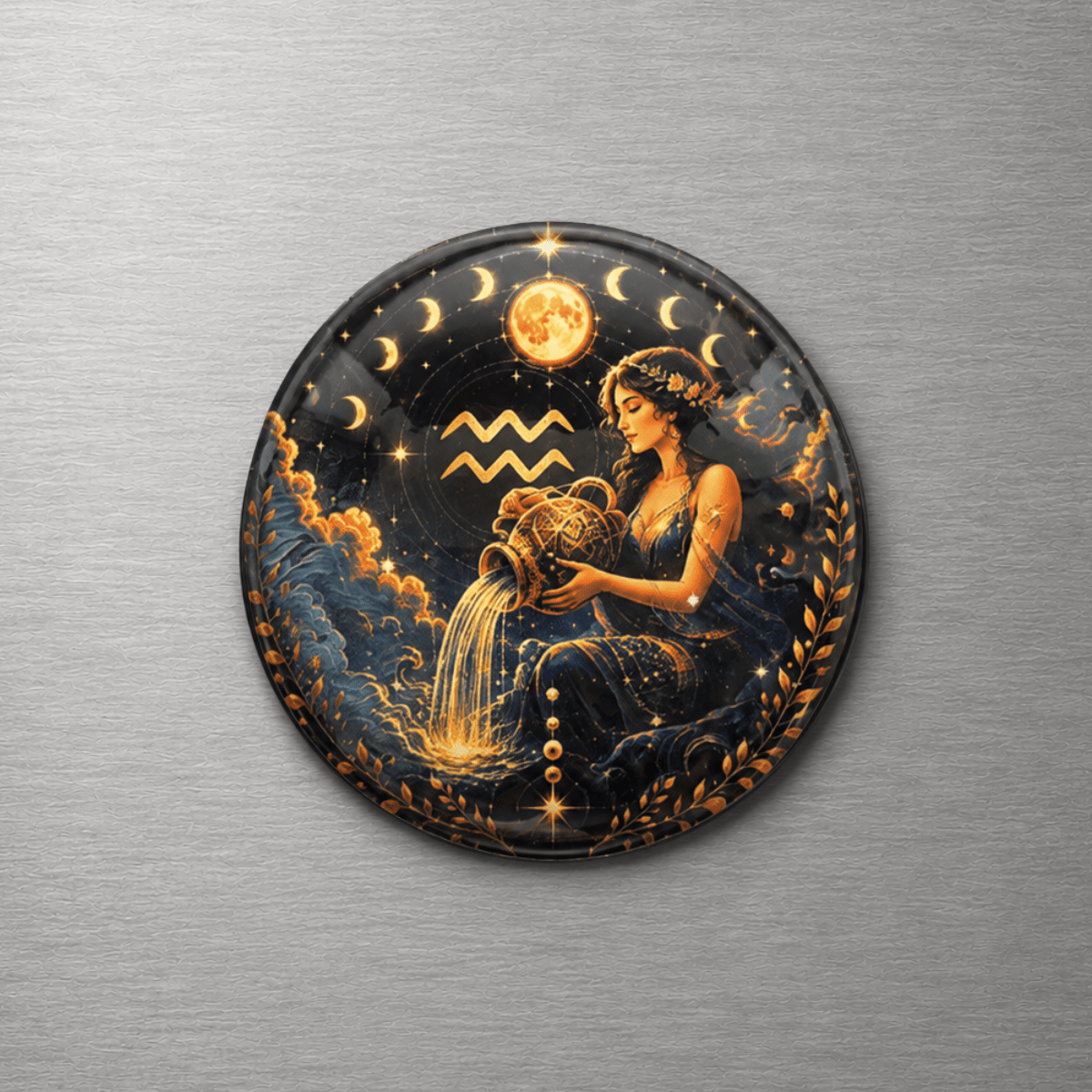 Aquarius Zodiac 4cm Magnet