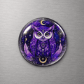 Purple Owl 4cm Glass Magnet