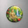 Buddha Waterfall 4cm Glass Magnet