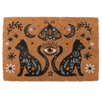 Natural Frightful Folk Cat Doormat