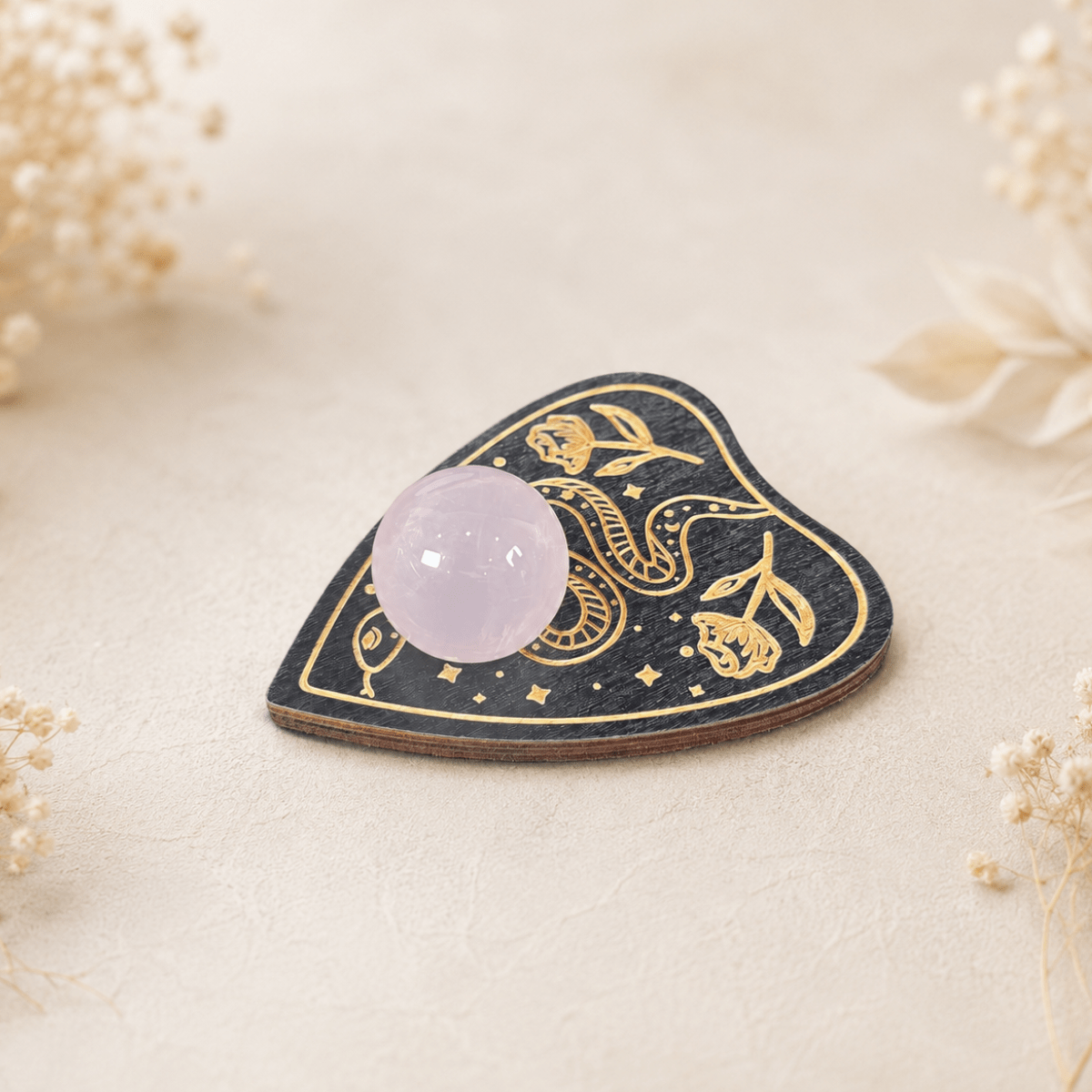 Planchette with Snake Wooden Sphere Stand