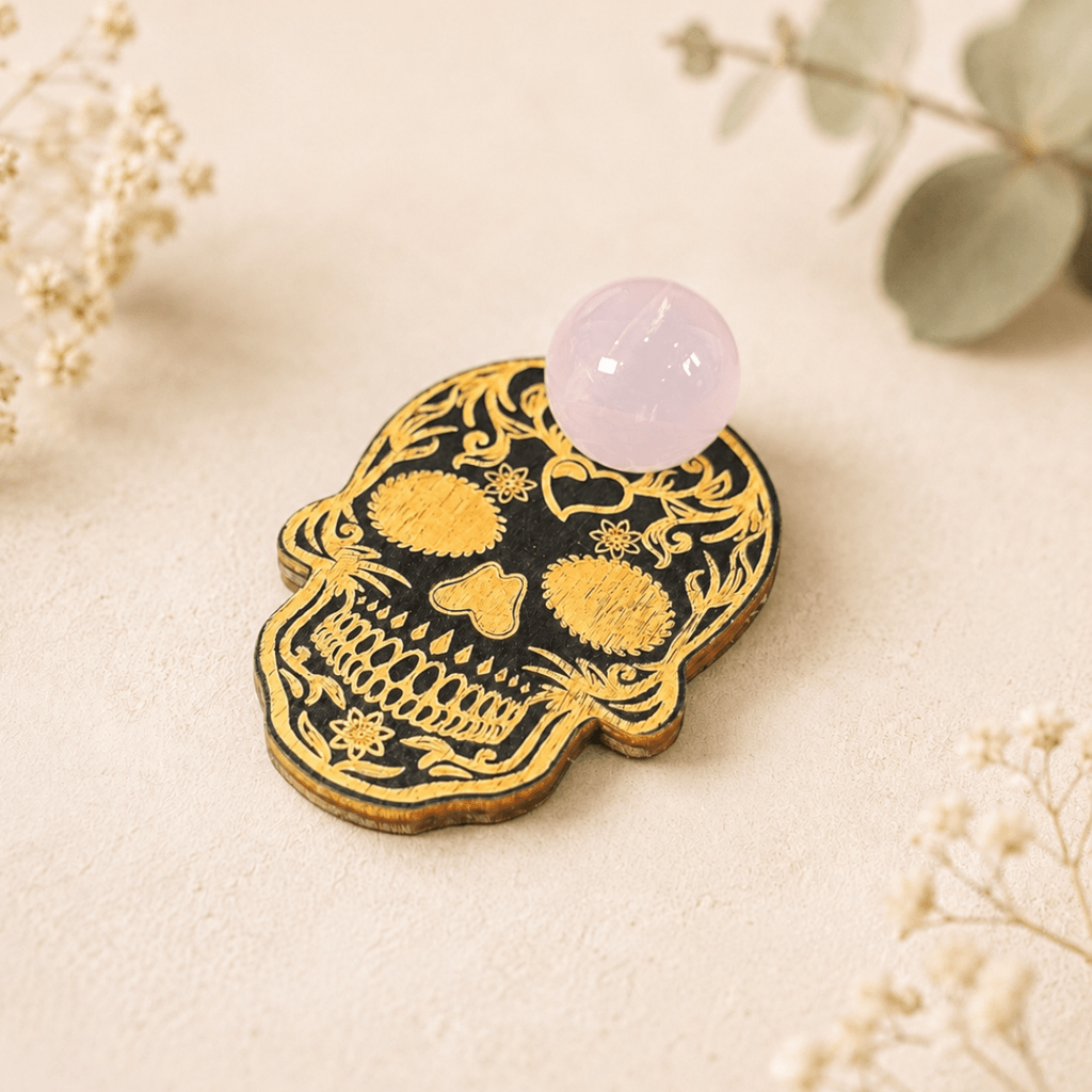 Skull Wooden Sphere Stand