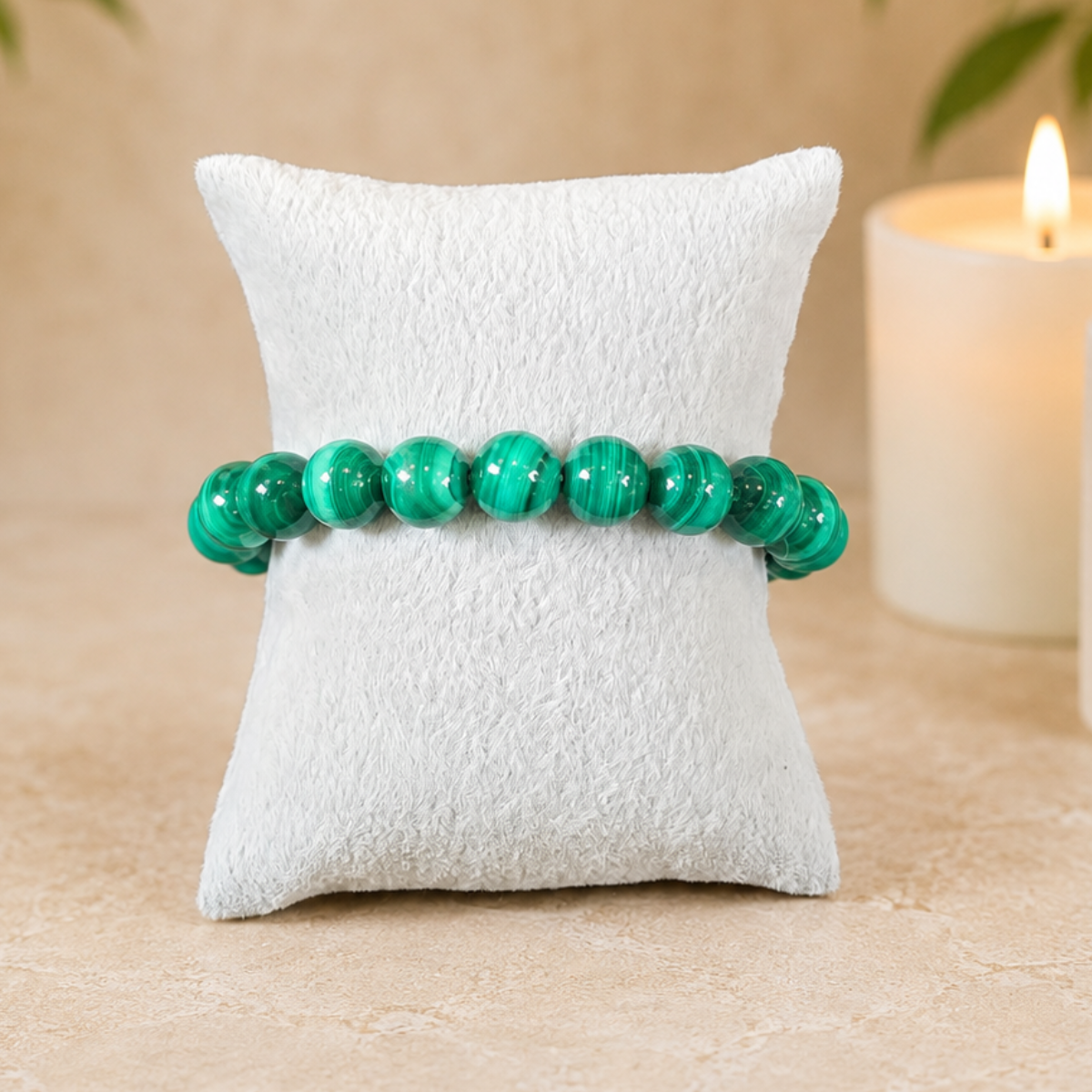 10mm Malachite Gemstone Bracelet