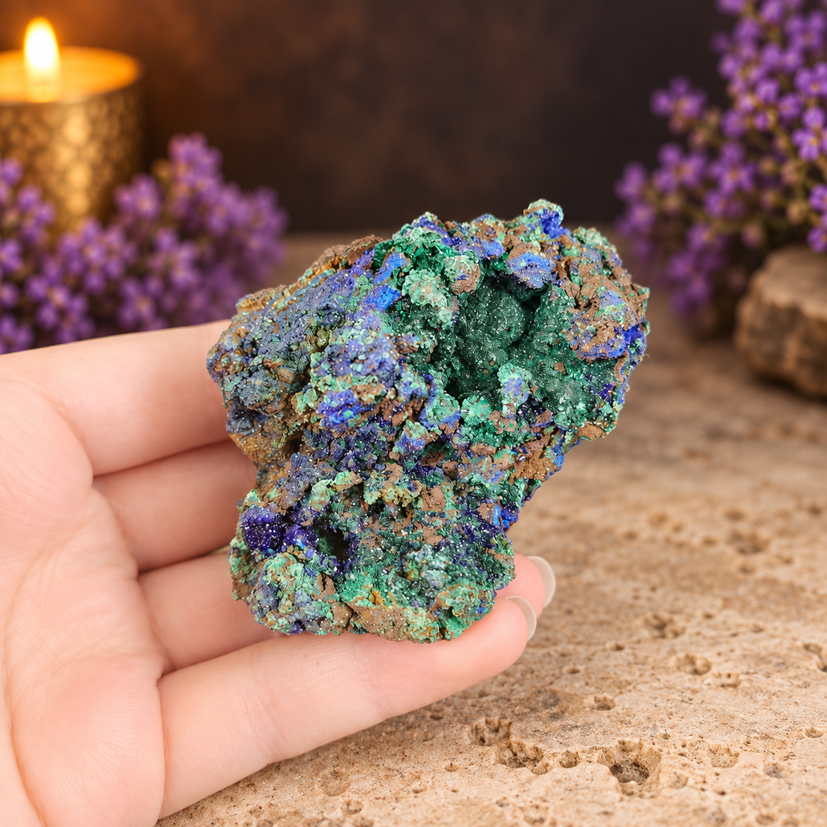 Azurite in Malachite Specimen